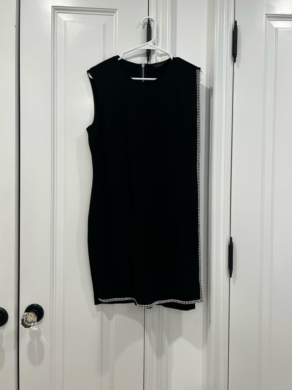 Ted Baker Black Mini Dress with Rhinestone Trim